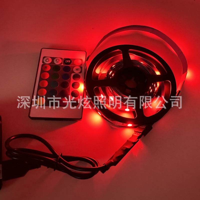 (2개) 플러그 세트 5VRGB 분위기 전자 스포츠 시트 디스플레이 자체 접착 LED 유연한 라이트 바 도매 USB 조명