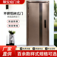 304不锈钢门入户门指纹锁门豪华别墅商品房小区门简约韩式门单门