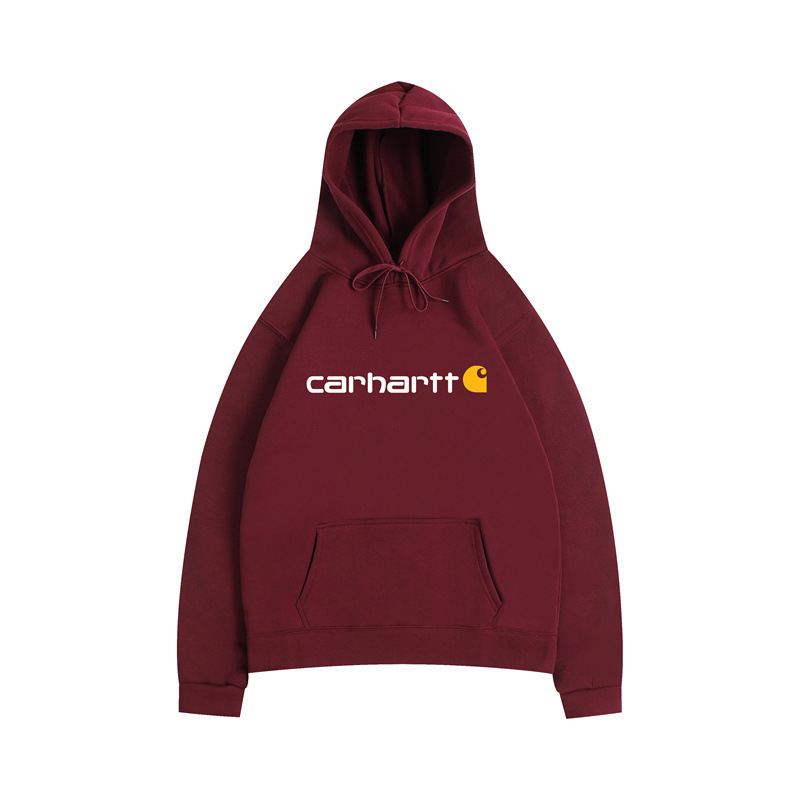 Cross-Border Amazon Trendy Brand Carhartt Two-Piece Set of Letter Heat-Printed Sweatshirts for Men and Women Plus Velvet Hoodies Wholesale