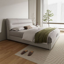 意式轻奢双人大床1米5现代简约卧室小户型齐边省空间软包储物软床