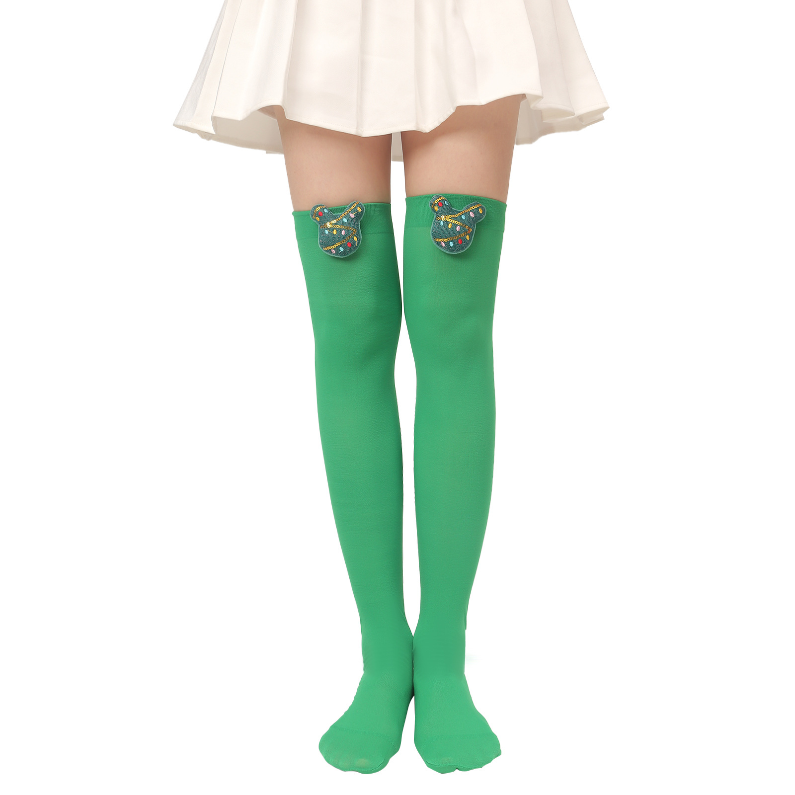 Women's Sweet Plaid Solid Color Polyester Over The Knee Socks display picture 5