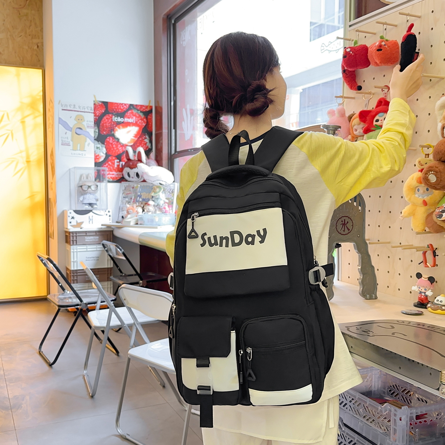 JIAYISTAR nueva mochila de alta capacidad, mochila de bolsillo grueso, mochila de estudiantes de secundaria