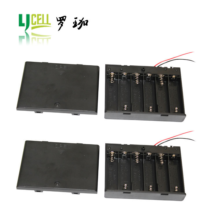 5号6节带盖带开头电池盒，电池盒工厂直销5号电池盒