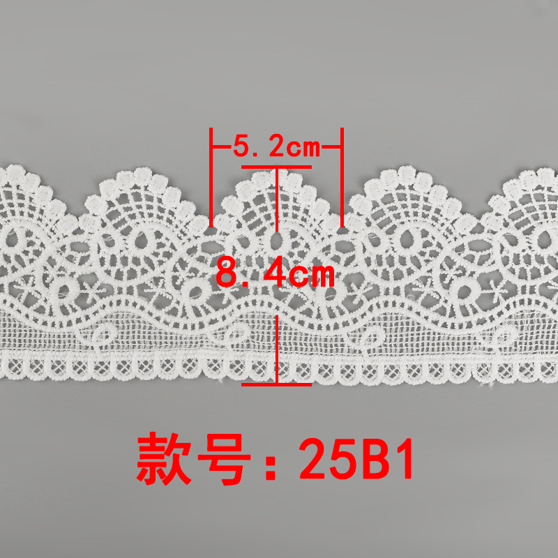 Inventario de gran ancho de seda de leche de encaje de bordado soluble en agua encaje de ropa de mujer vestido accesorios de decoración de ropa infantil