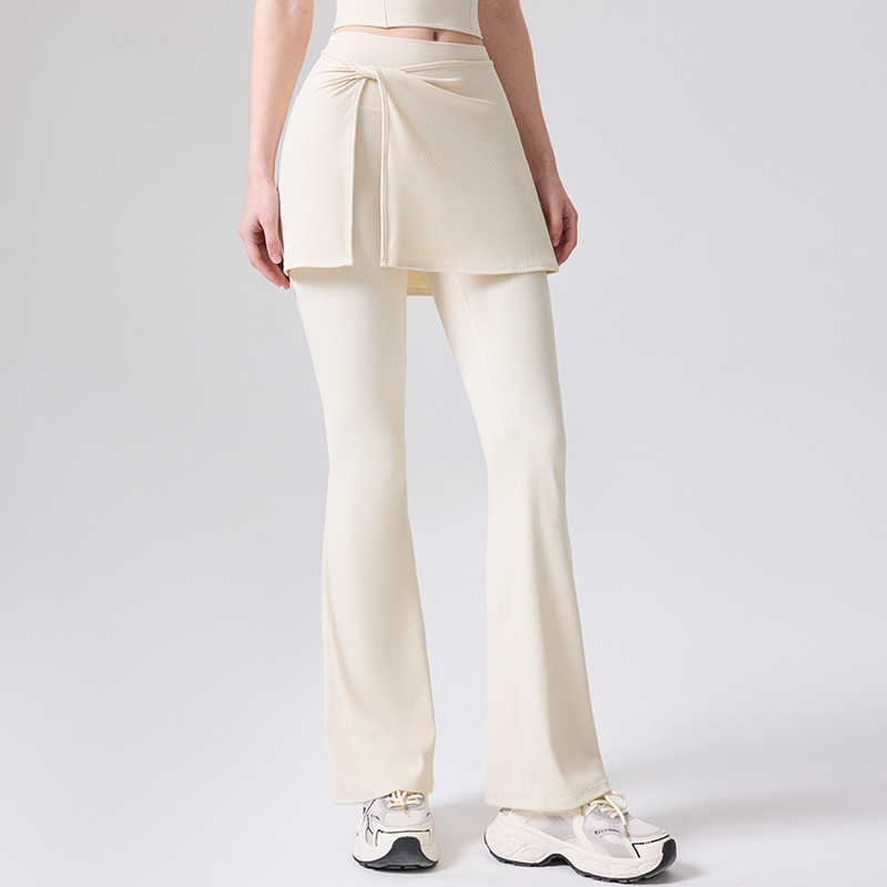 Nuevos pantalones transpirables de rosca desmontables, pantalones de cintura alta de dos piezas, pilates, yoga, pantalones de boquilla para mujeres