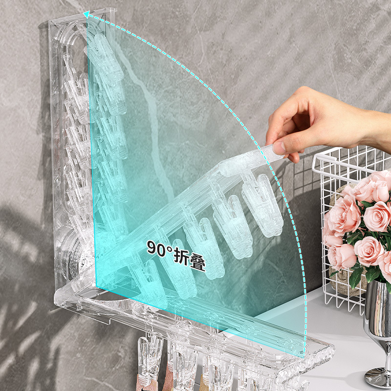 Vipers plegable calcetines estante de almacenamiento sin agujeros perforación ropa interior doméstica ropa interior múltiples clips estante de secado artefacto