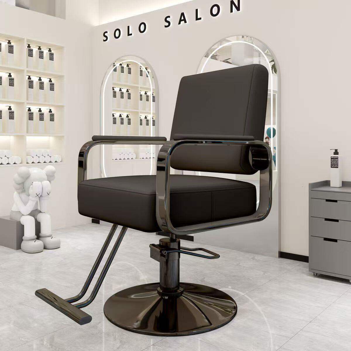 Silla de salón de peluquería red red red de marea roja silla de corte de pelo especial silla de corte de pelo elevable asiento rotatorio tablerón de peluquería