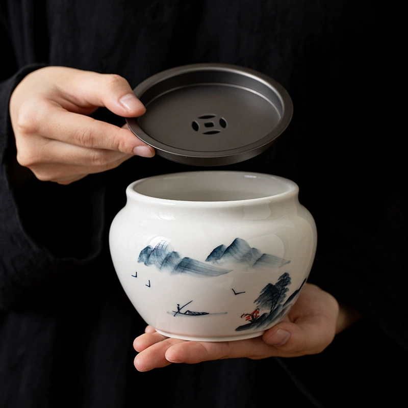 Sansui, элитное керамическое ведро, чайный сервиз с аксессуарами, ручная роспись