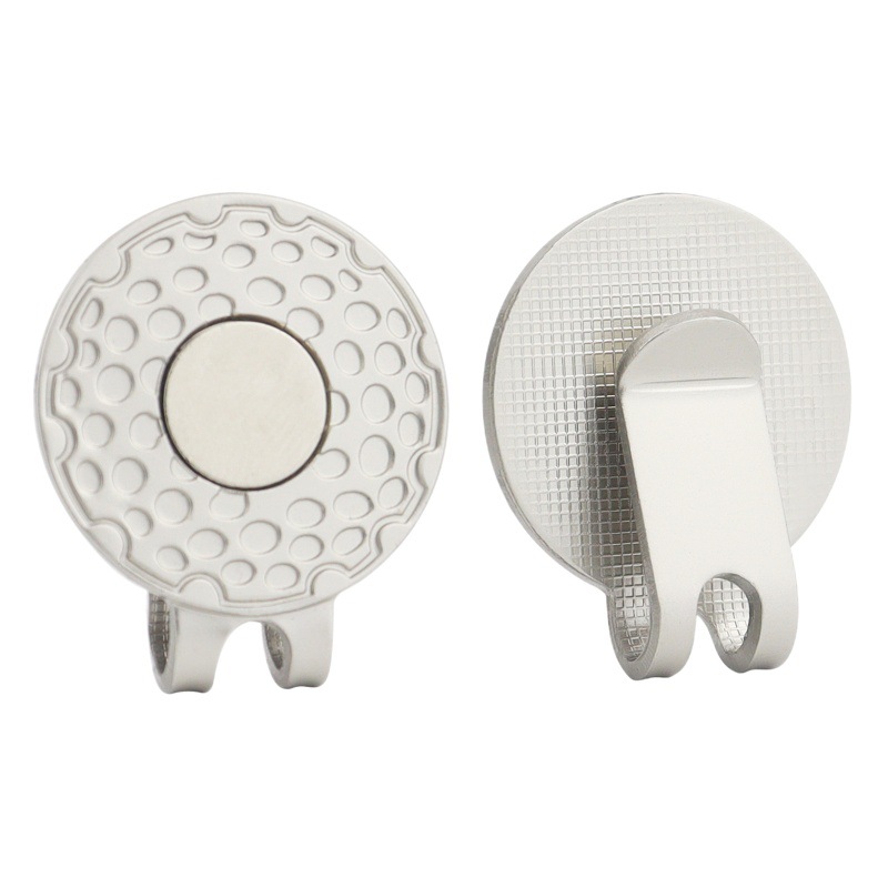 New Creative Ball-Pattern Hat Clip 25mm Magnetic Golf Hat Clip, Portable and Can Be Customized with Logo, Bright Nickel Mark