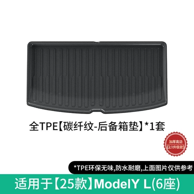 and Waterproof Special Car Floor – Modelə uyğun ayaqaltı - 25-tesla-model-yl-trunk-mat-six-seatscarbon-fiber-pattern21-upgraded-model