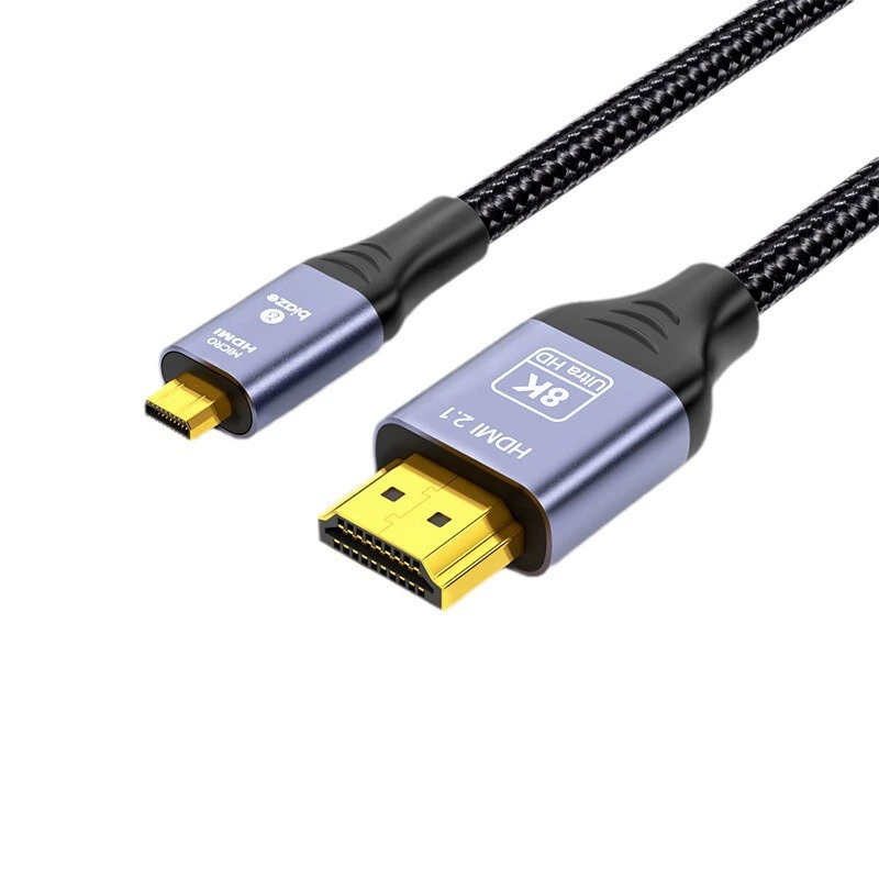Биаз MicroHDMI к HDMI2.1 двусторонний кабель для подключения к компьютеру, монитору, телевизору, проекторам