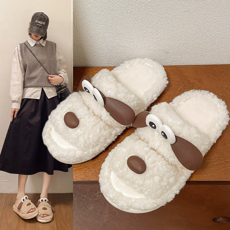 2024 осень и зима толстая мягкая подошва теплая милые мультяшные тапочки для дома