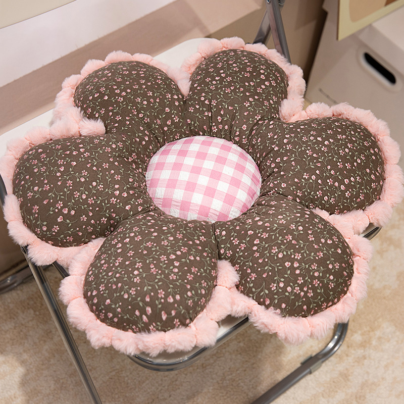 Cojín para Silla en Forma de Flor de Peluche Ergonomico para Oficina y Dormitorio image 7