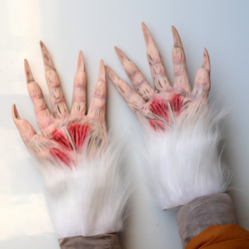Halloween New Werewolf Gloves Latex Masquerade Party Horror Ghost Claws Decoration Props _voghion.com