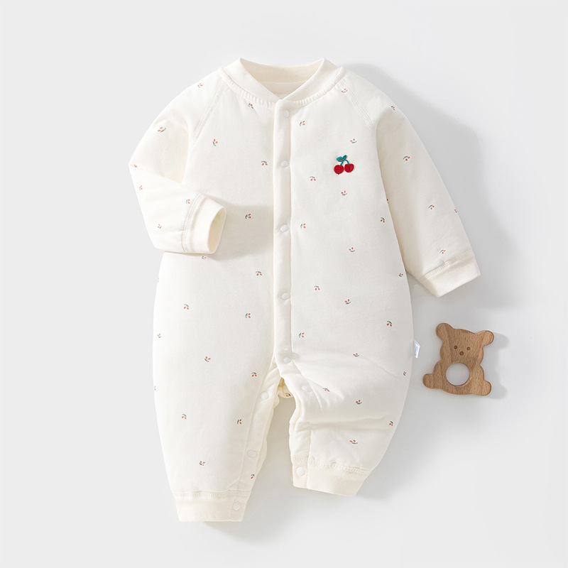 Class A standard seamless baby outerwear, thin quilted cotton jumpsuit for infants, autumn and winter model, 40 grams of quilted cotton