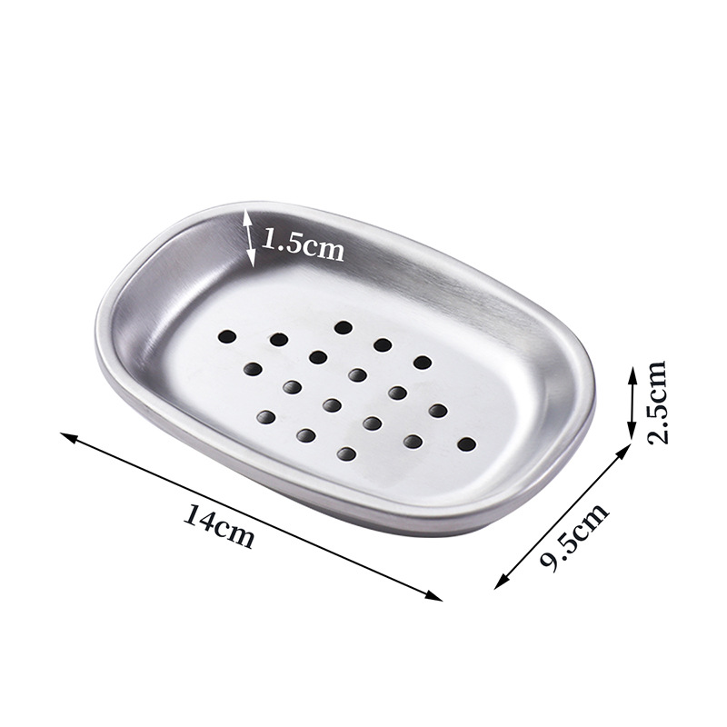 Ou runzhe de acero inoxidable de doble capa caja de jabón de baño titular de jabón de escritorio caja de jabón de drenaje de estilo Europeo creativo