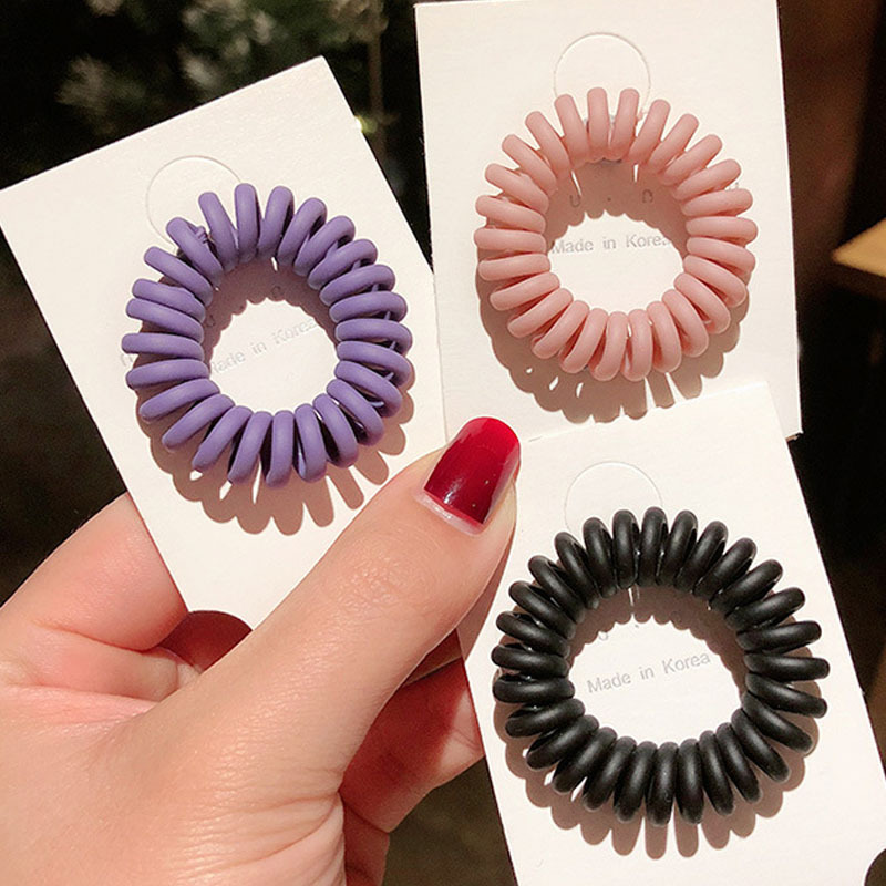 ネットセレブ カラフル電話コード ヘアゴム レディース ヘアロープ 韓国つや消し シンプル ゴムバンド ヘアネット ネットセレブ ヘアロープ ベーシックモデル|undefined