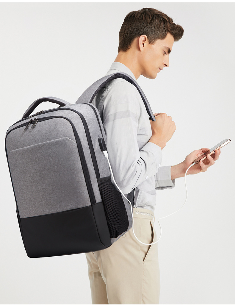 New Cross-Border Men's Backpack Large Capacity Oxford Fabric Backpack Printed LOGO Business Computer Backpack Travel Bag
