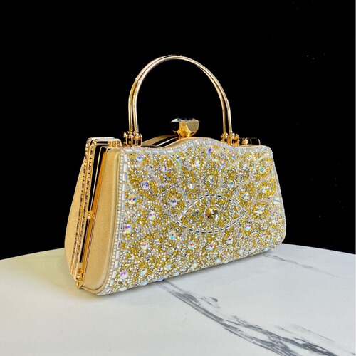 New Cross-border Exquisite Evening Bag with Diamond Accents for Ladies Matching Qipao, Bag Noblewoman Ballroom Handbag Water Diamond