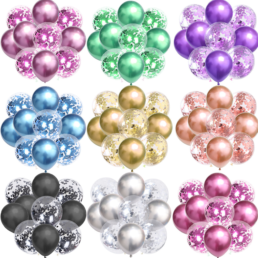 Ins Internet celebrity metal sequins latex balloons birthday party wedding opening store celebration hotel decoration balloons
