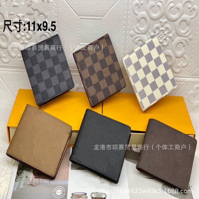 Foreign Trade Wallet Supply Source: European and American Classic Style, Fashionable Hot-Selling Letter Pattern Men's Monogram Checkered Short Wallet 60223 Thin Model Foreign Trade Wallet Supply Source: European and American Classic Style, Fashionable Hot-Selling Letter Pattern Men's Monogram Checkered Short Wallet 60223 Thin Model