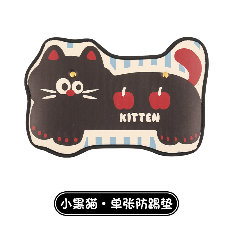 Katong Cartoon Car Seat Back Anti-Kick Pad (Chair back anti-kick pad) - little-black-cat