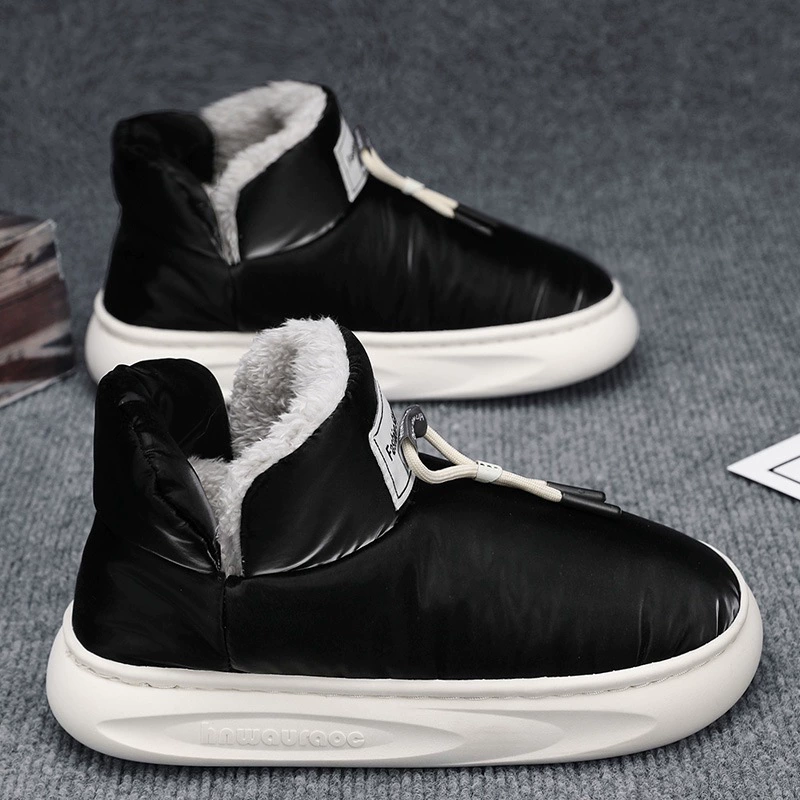 Северо-восточные снежные сапоги мужские зимние мужские туфли 2023 новые меховые туфли женские бархатные толстые теплые хлопчатобумажные туфли хлебные туфли