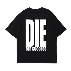 クロスボーダー新作DIEレター夏半袖純綿ルーズ原宿ヒップホップストリートレトロTシャツトップ