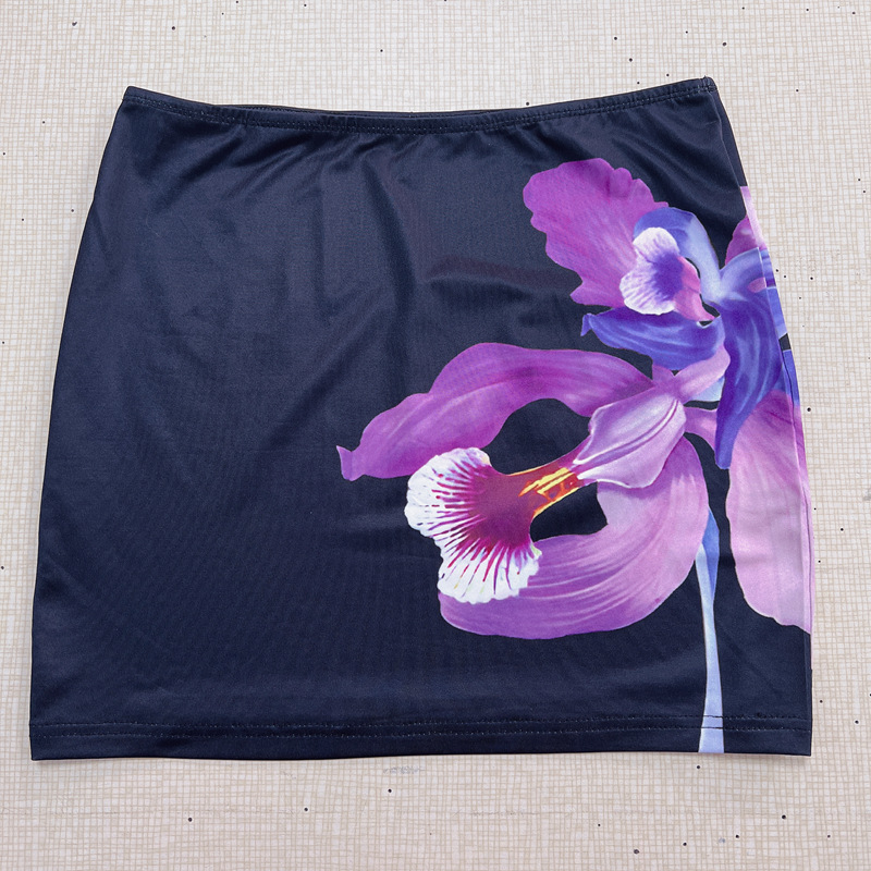 Holiday Daily Women's Streetwear Flower Spandex Polyester Printing Skirt Sets Skirt Sets display picture 14