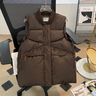 PU Leather 2024 New Vest Women's Outer Wear Loose Casual All-match Warm Jacket Men's and Women's Imitation Leather Vest