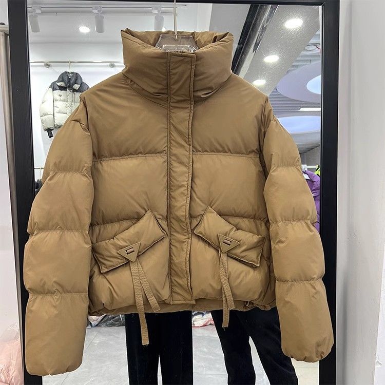 短款可宽松羽绒棉服外套女2023冬季显瘦小个子加厚棉衣立领面包服