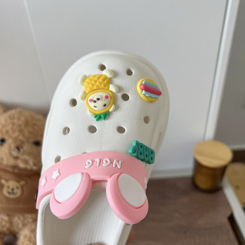 Children's Croc Shoes Summer Cute Baby Cartoon Slippers Home Indoor Non-Slip Outdoor Wear Small Children's Sandals Slippers
