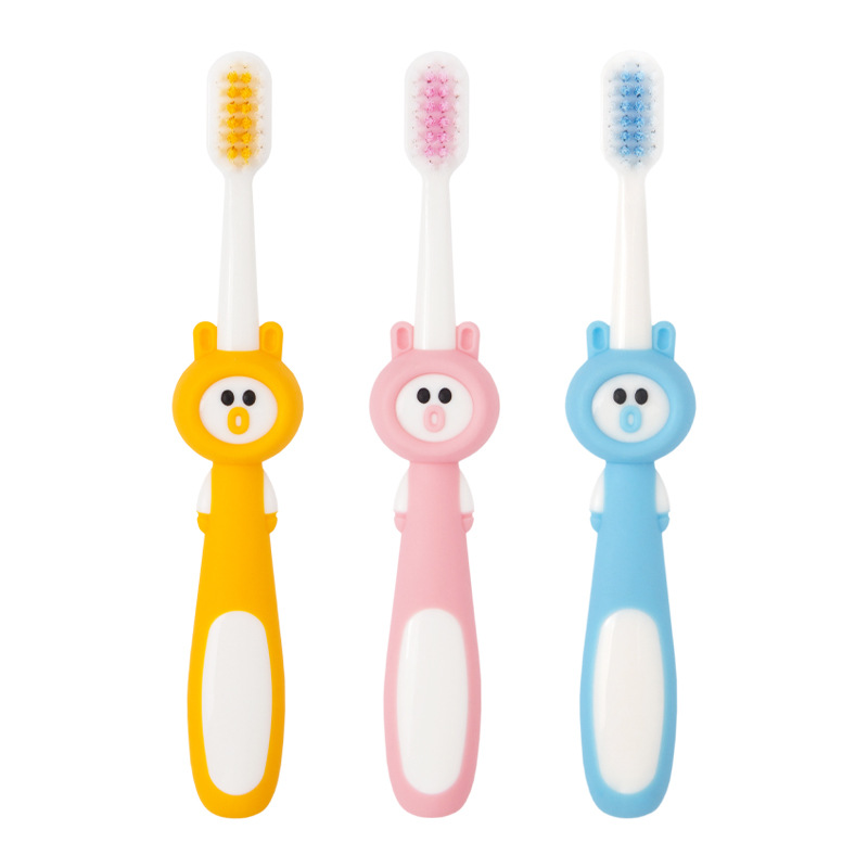 thumbnail image 1 of 3 uds cepillo de dientes para niños, juego de cepillos de dientes Manual para niños, cerdas contorneadas suaves, cepillo de dientes colorido bonito para niños y niñas, 1 of 4