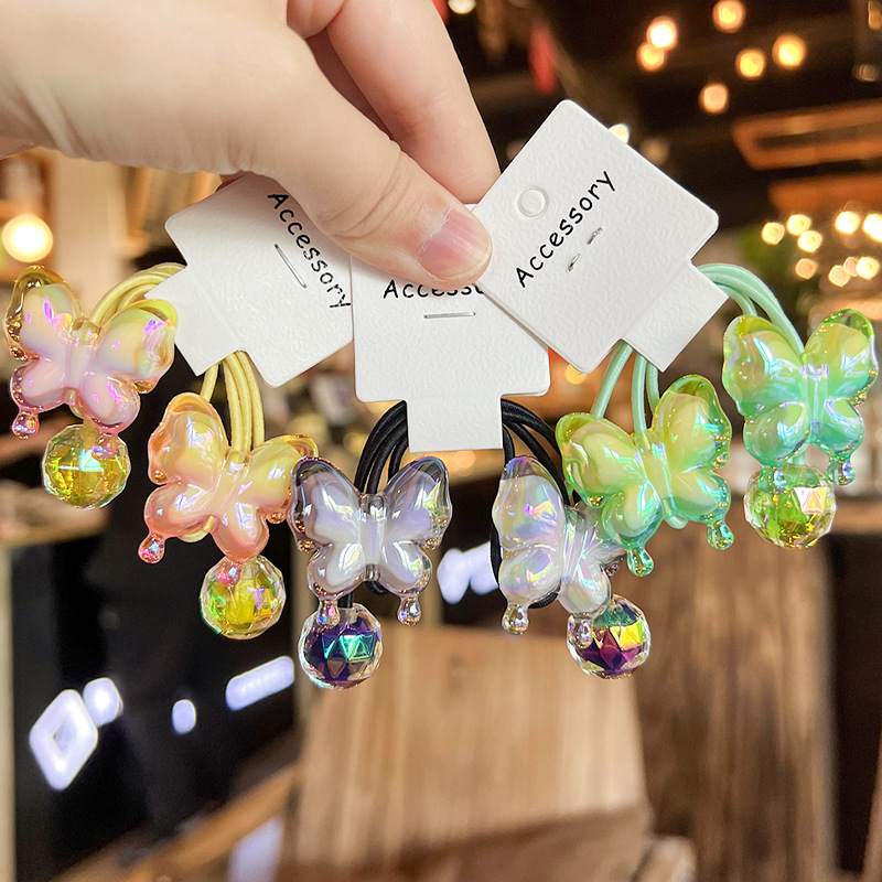 Sweet Girl'S Gradient Color Butterfly Arylic Hair Tie display picture 1