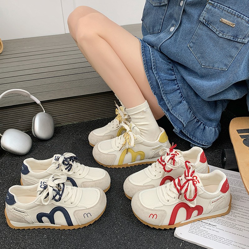 Zapatos de entrenamiento de color grueso para mujeres 2026 primavera nueva suela suave, zapatos deportivos casuales, zapatos transpirables de moda