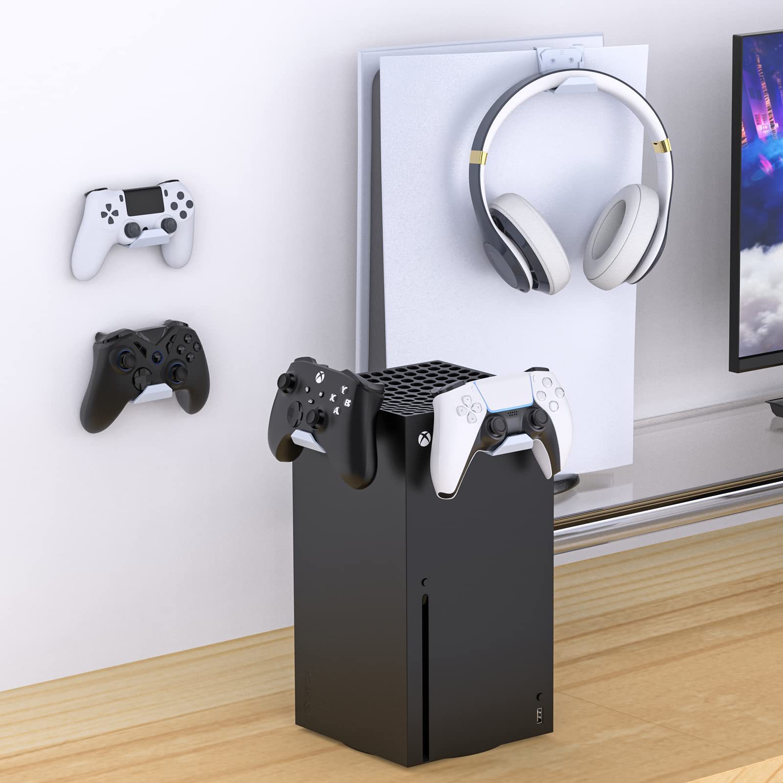 P5 Headset Hook XBOX Switch Game Host Headset Hanging Sticky Wall Bracket Handle Accessories Storage Rack