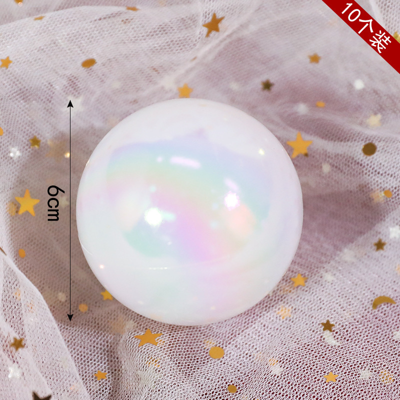 10 con bolas blancas coloridas - 6 cm