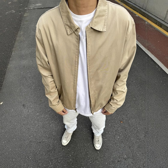 Black Short Harrington Jacket Men's Autumn High-end cleanfit Yipi Shuai Fried Street American Aviator Jacket