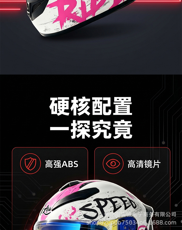 The New Cross-Border 3C/Dot Certified Motorcycle Helmet Can Be Equipped with Bluetooth and Is Suitable for Motorcyclists, All-Season Full-Face Helmet for Men