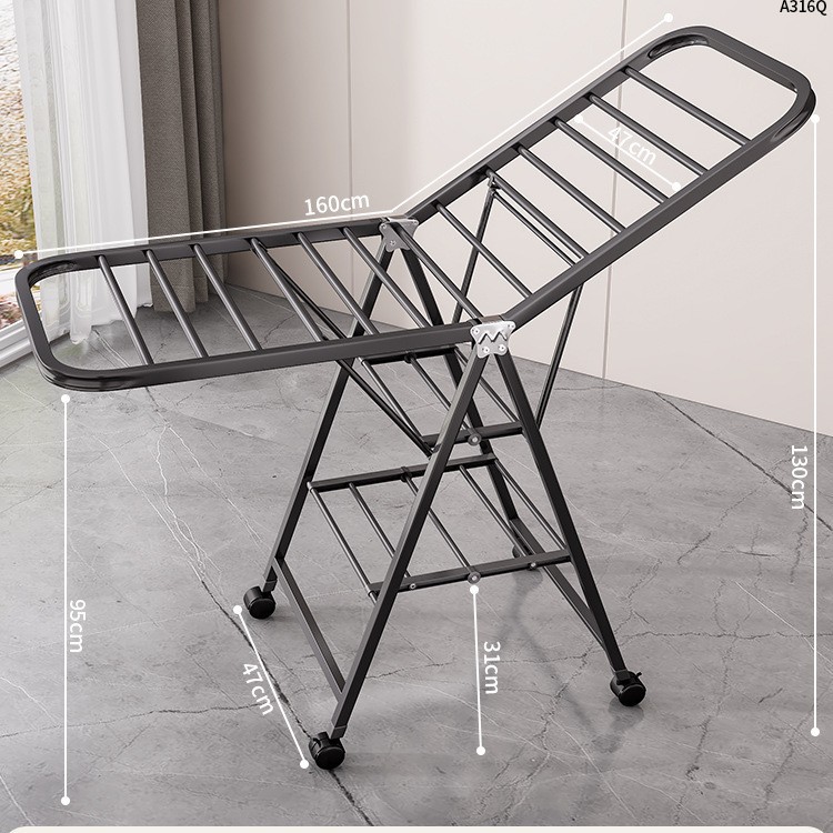 Percha de secado plegable para piso doméstico dormitorio balcón percha de secado para bebés interiores colgante de secado frío colcha de secado artefacto mágico image 15