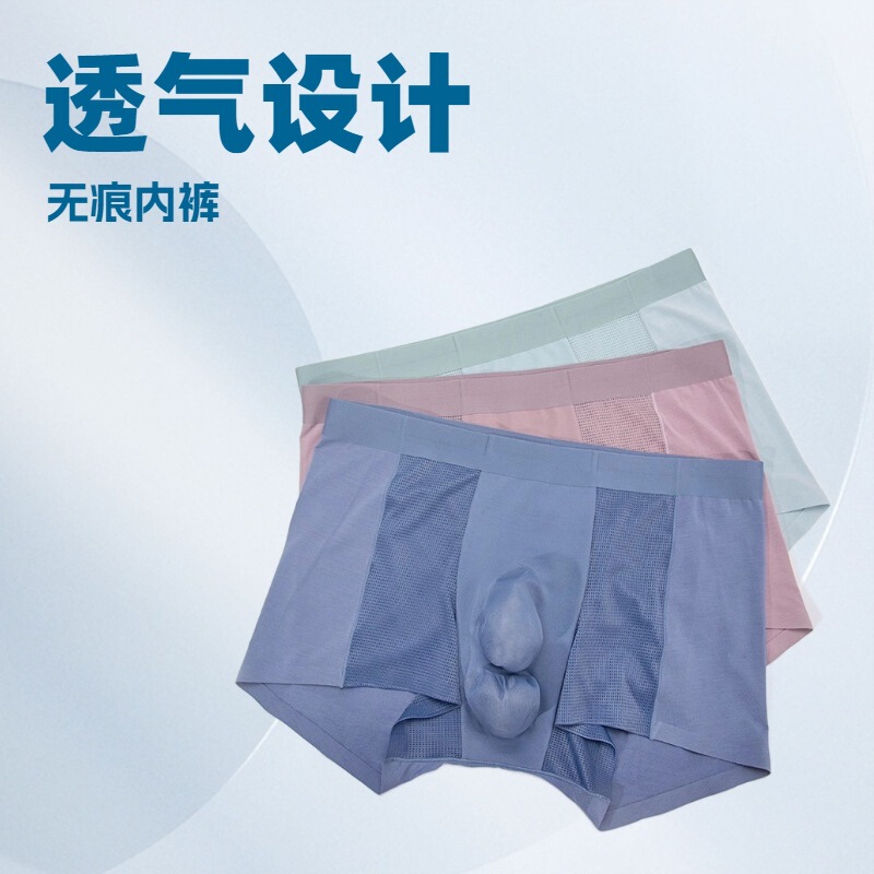 Celebrity Family Autumn/Winter Dual-Cavity Design Modal Seamless Men's Boxer Briefs Celebrity Family Autumn/Winter Dual-Cavity Design Modal Seamless Men's Boxer Briefs
