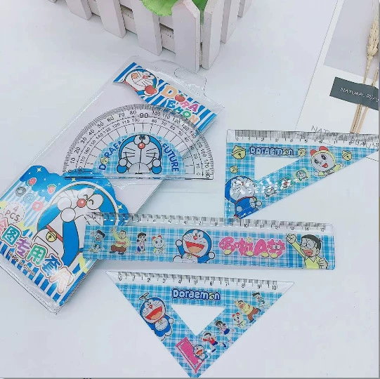 Cartoon ruler, children's set for students, 4 piece set
