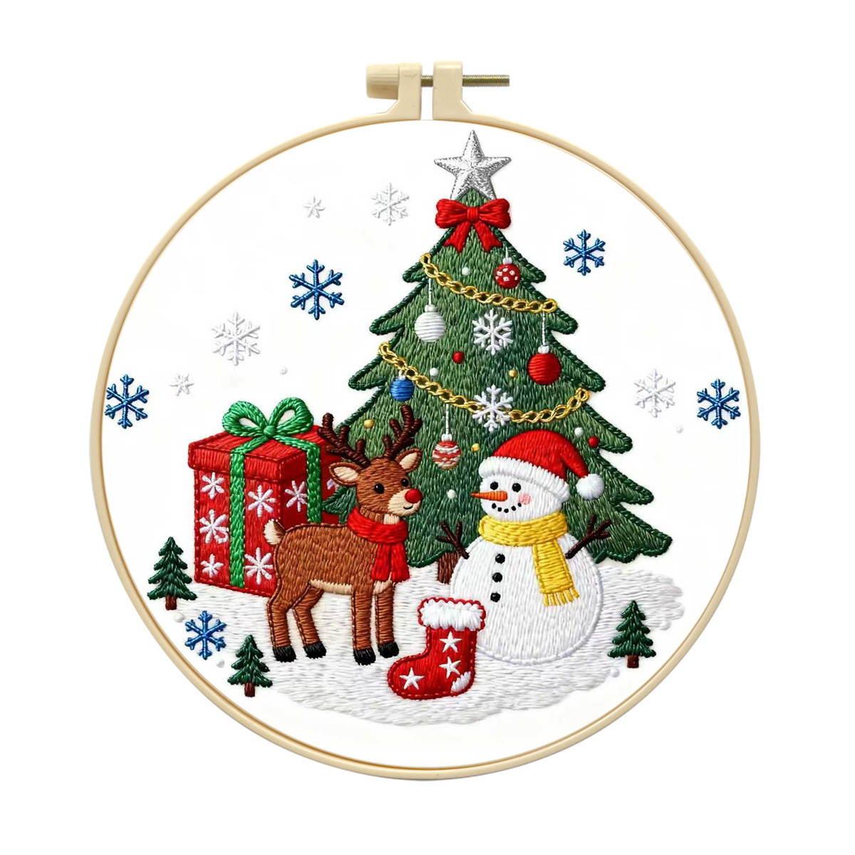 Navidad transfronteriza nuevos colgantes bordados decoración hecha a mano DIY material paquete de árbol de Navidad con regalos fábrica directa