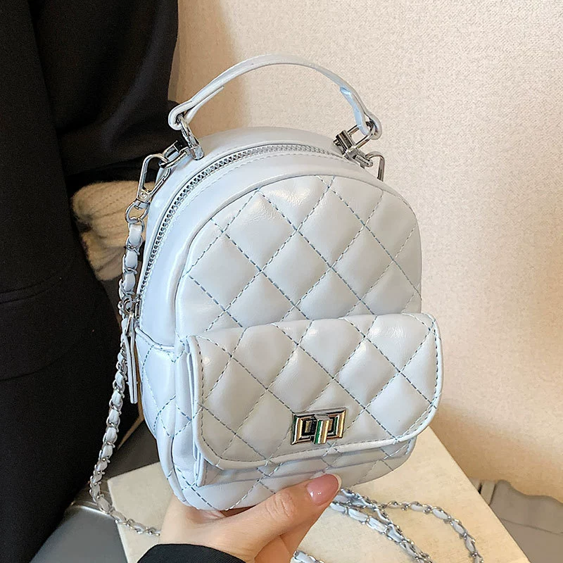 Маленький рюкзак-ручная сумка, универсальная цепочка, в стиле Chanel, сумка на цепочке, качественный стиль