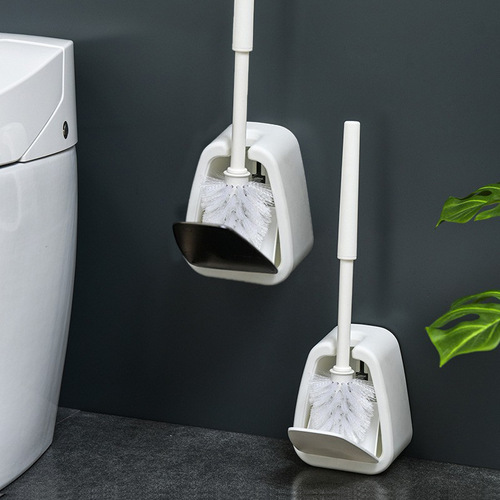 Long-handled cleaning brush toilet brush soft-bristled decontamination soft-bristled brush household cleaning punch-free set no dead corner toilet brush