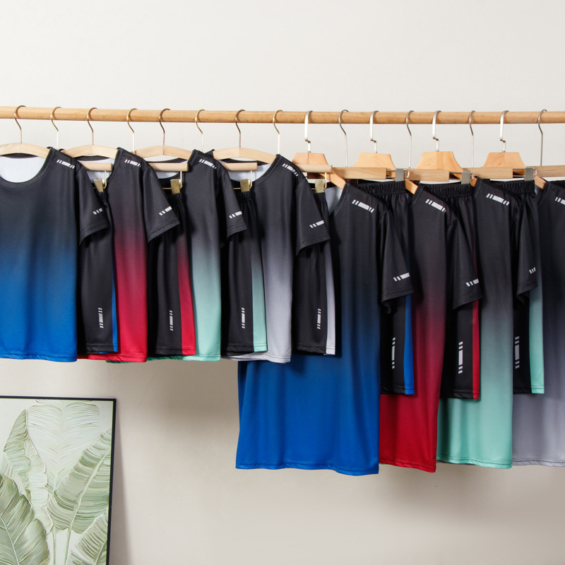 Boys' Summer Sports Suits, Big Children's Summer New Children's Short-Sleeved Shorts, Quick-Drying Youth Basketball Uniforms