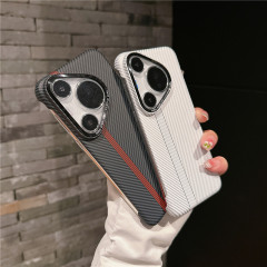ケブラー炭素繊維紋華為mate70pro携帯ケースpura70proフレームレス保護カバー適用RS