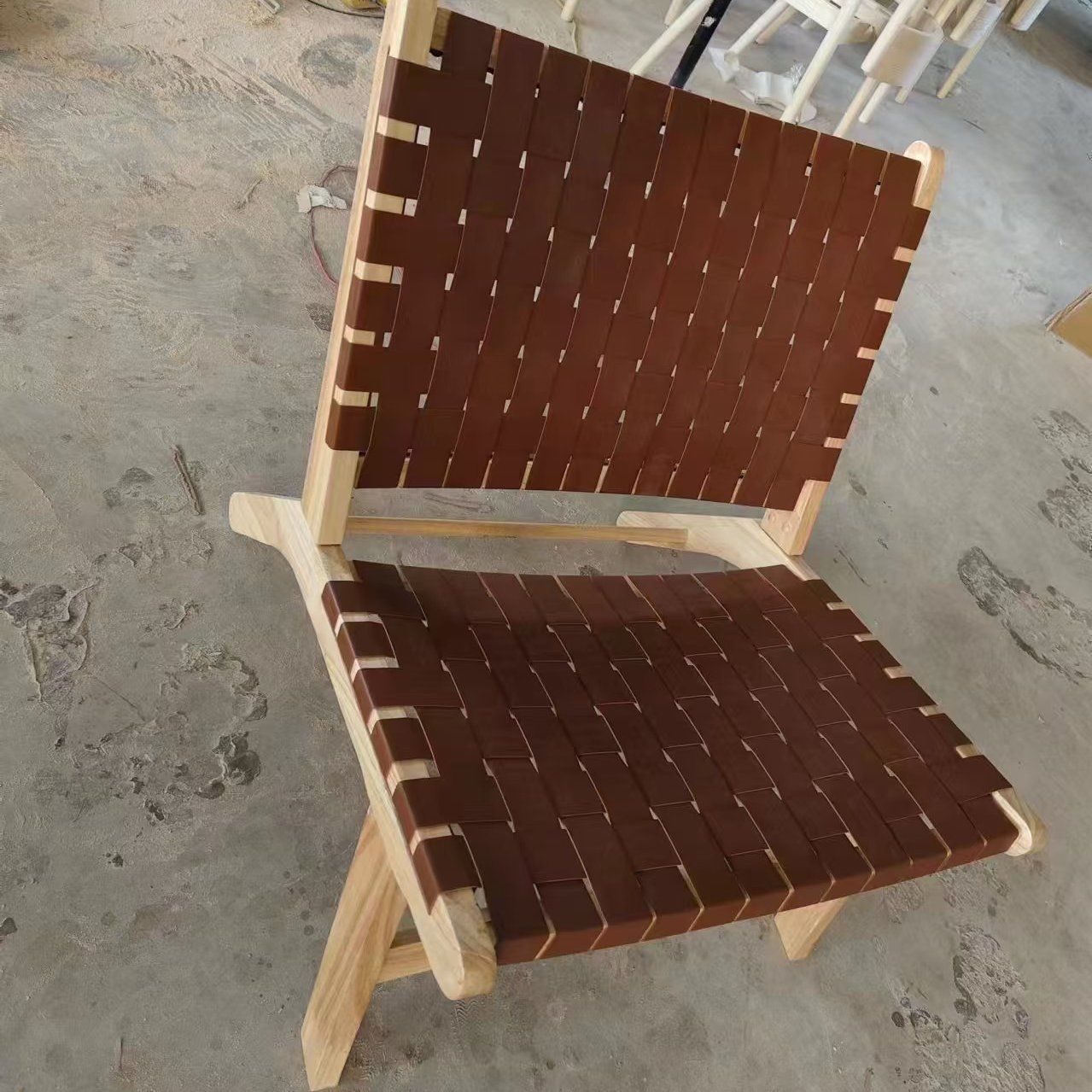 Sillas de madera sólida de cuerda trenzada sillas de balcón nórdicas sillas de ocio estilo japonés sillas de silla de casa pequeña silla de respaldo perezosa