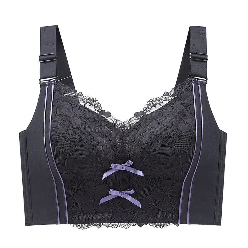 Ropa interior ajustable para mujeres pechos grandes que se reúnen y se reúnen para evitar la caída sin anillo de acero bra de gran tamaño