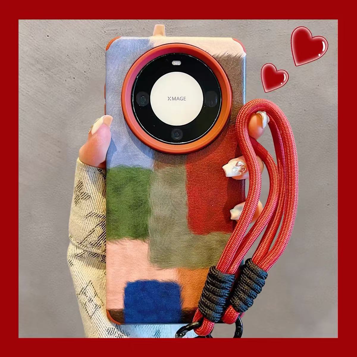 Costuras a cuadros de colores estilo ins japonés y coreano para Apple 15/16promax otoño e invierno nuevo 14/13 pareja 16p